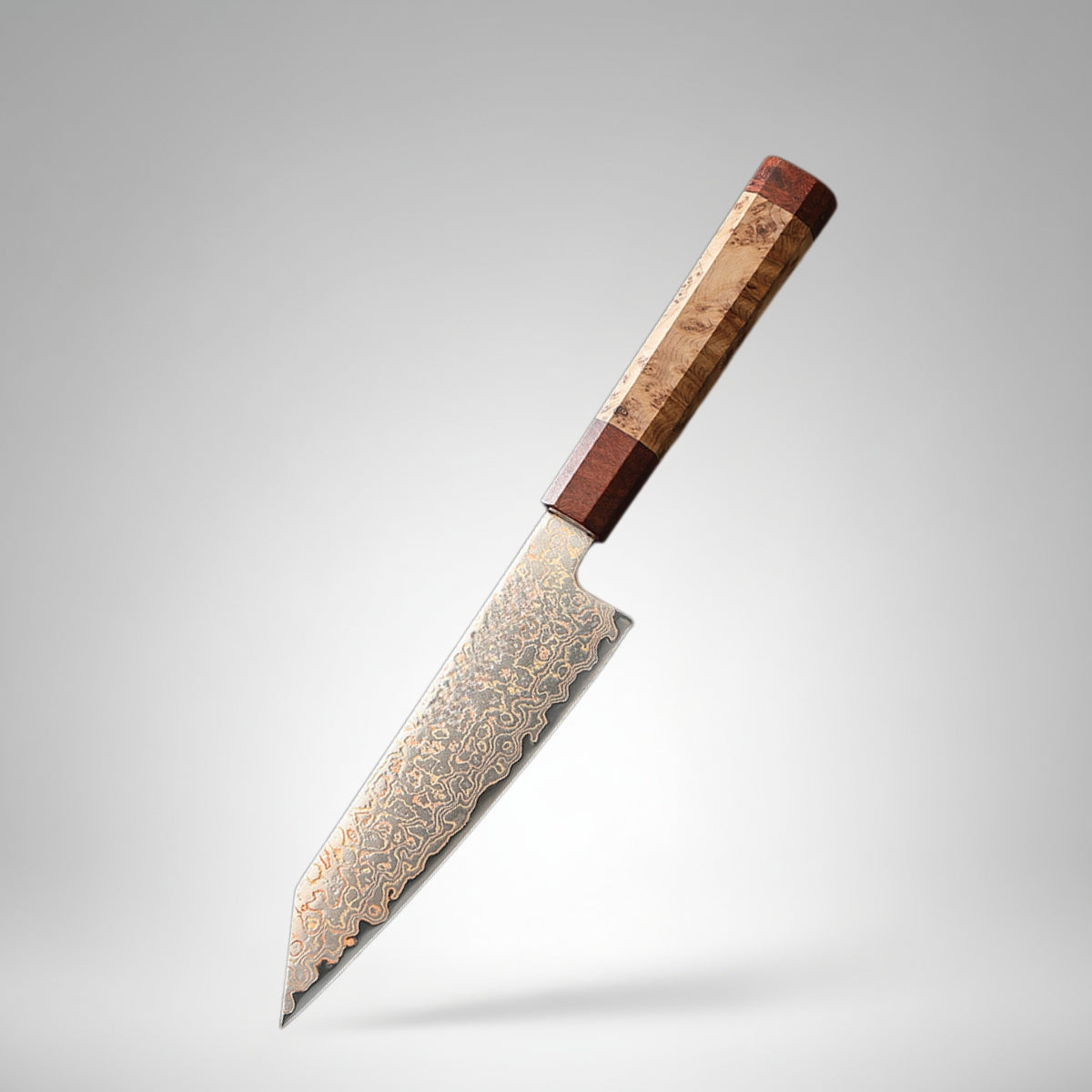 6.5″ Bunka Knife in 37-Layer Tricolour Damascus Steel