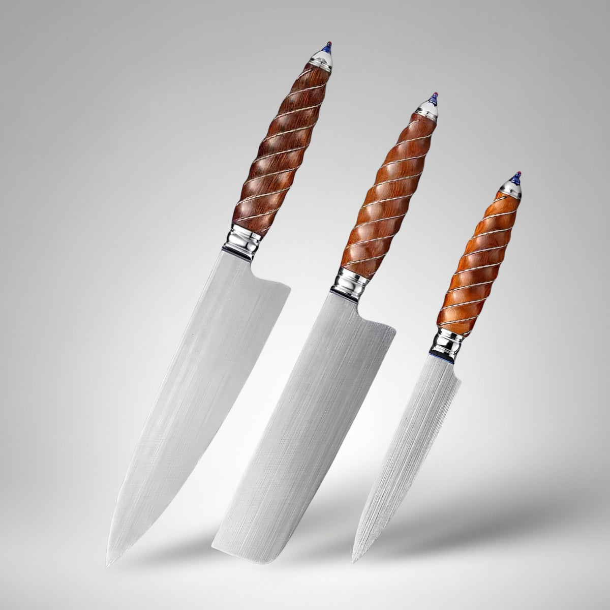 Professional Knives Set in Böhler M390 Steel with Hybrid Handle