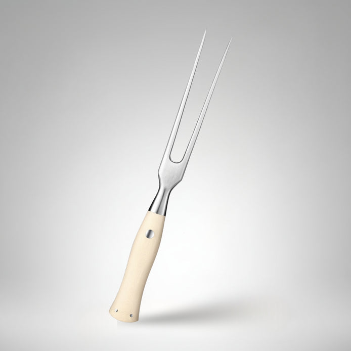 Elegant Series Carving Fork – 430 Stainless Steel with G10 Ivory Handle