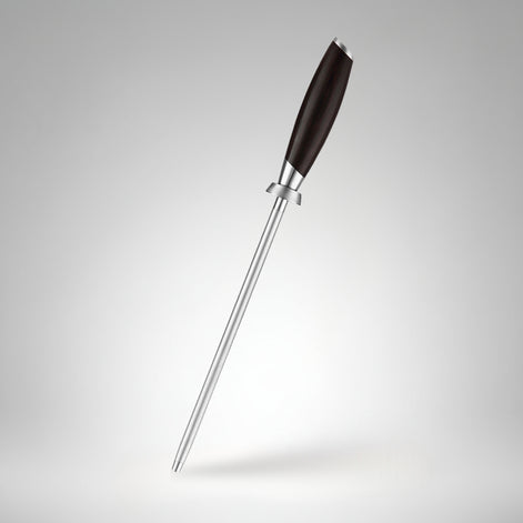 Professional Knife Sharpening Rod with Ebony Wood Handle
