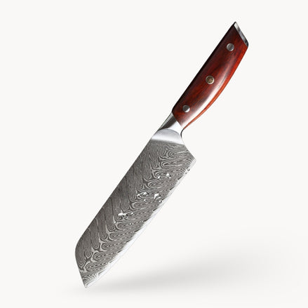 7″ Santoku Knife in 67-Layer Damascus Steel with Rosewood Handle