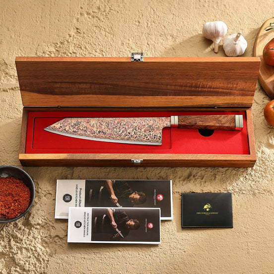 Ji Series Bunka Knife – Tricolor Damascus Steel