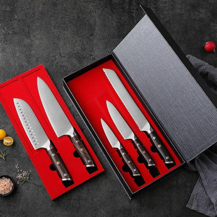 Professional Knives Set in 1.4116 Stainless Steel with Ebony Wood Handle