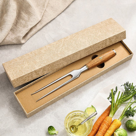 Carving Fork in 430 Stainless Steel with Olive Wood Handle