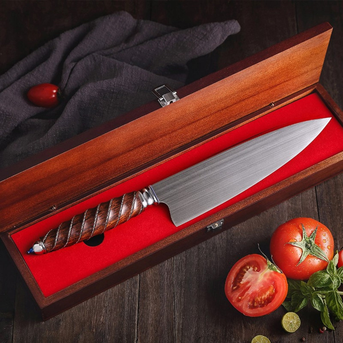 Chef’s Knife in Böhler M390 Steel with S925 Silver Inlays