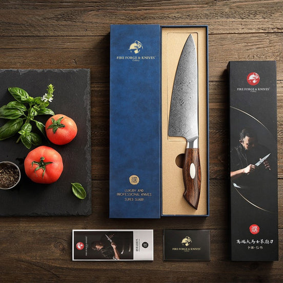 Chef’s Knife in 110-Layer Damascus Steel with Desert Ironwood Handle