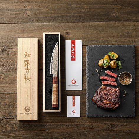 Utility Knife 5.5” in Tricolour Damascus Steel