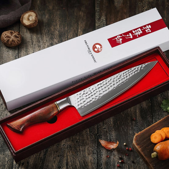 Chef’s Knife in 73-Layer Damascus Steel with Rosewood Handle