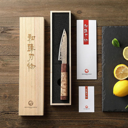 4.3” Paring Knife in 37-Layer Tricolour Damascus Steel