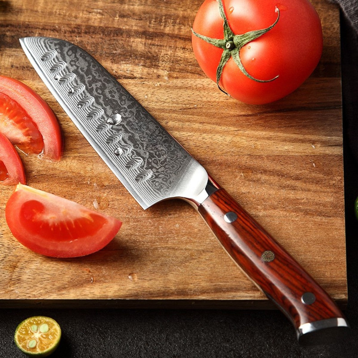 5″ Santoku Knife in 67-Layer Damascus Steel with Rosewood Handle