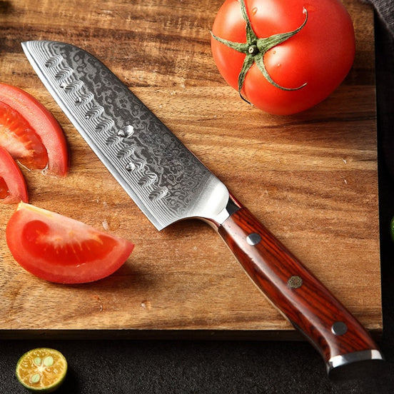 5″ Santoku Knife in 67-Layer Damascus Steel with Rosewood Handle