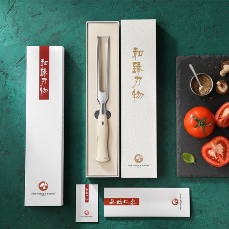 Elegant Series Carving Fork – 430 Stainless Steel with G10 Ivory Handle