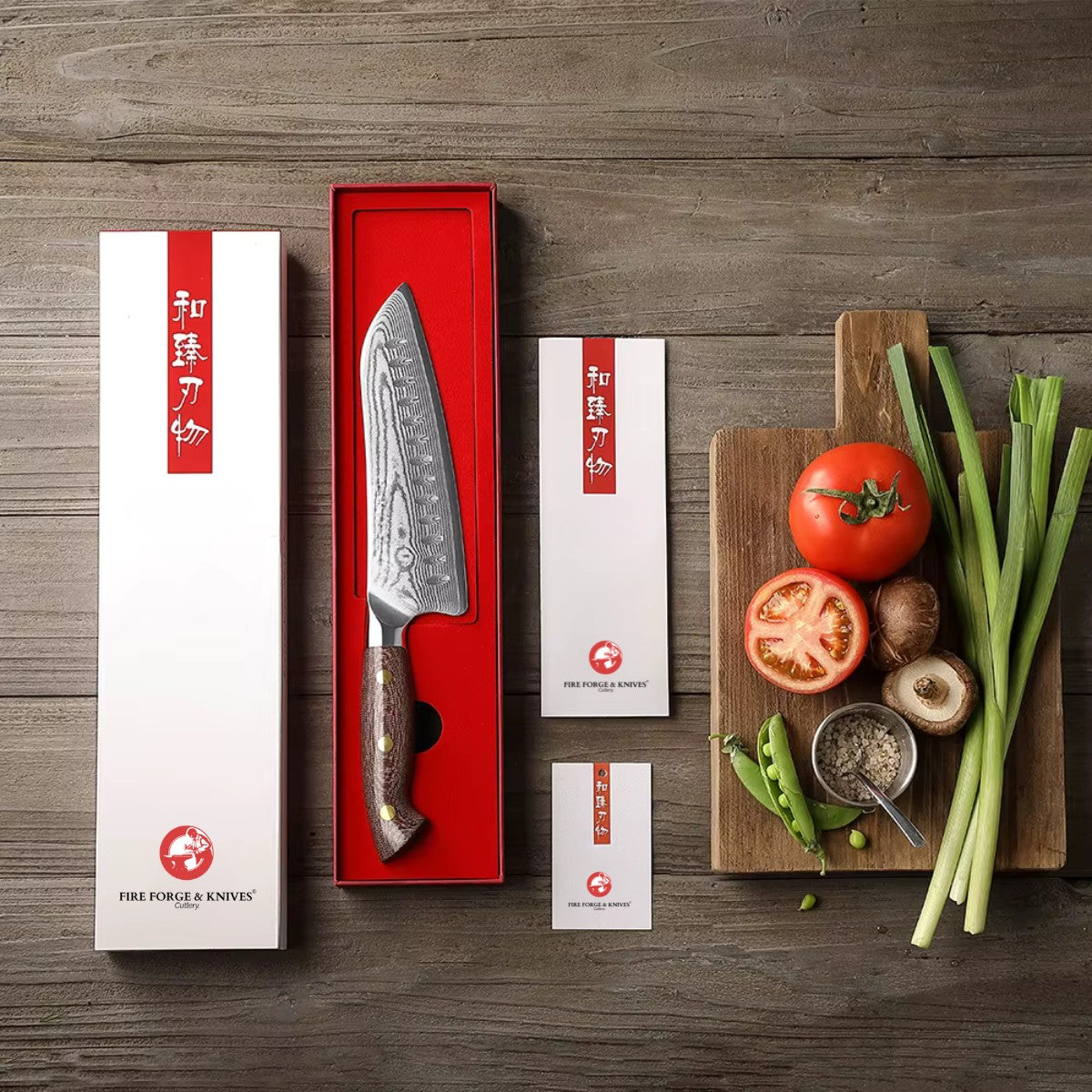 7.3″ Santoku Knife in 67-Layer Damascus Steel with Micarta Handle