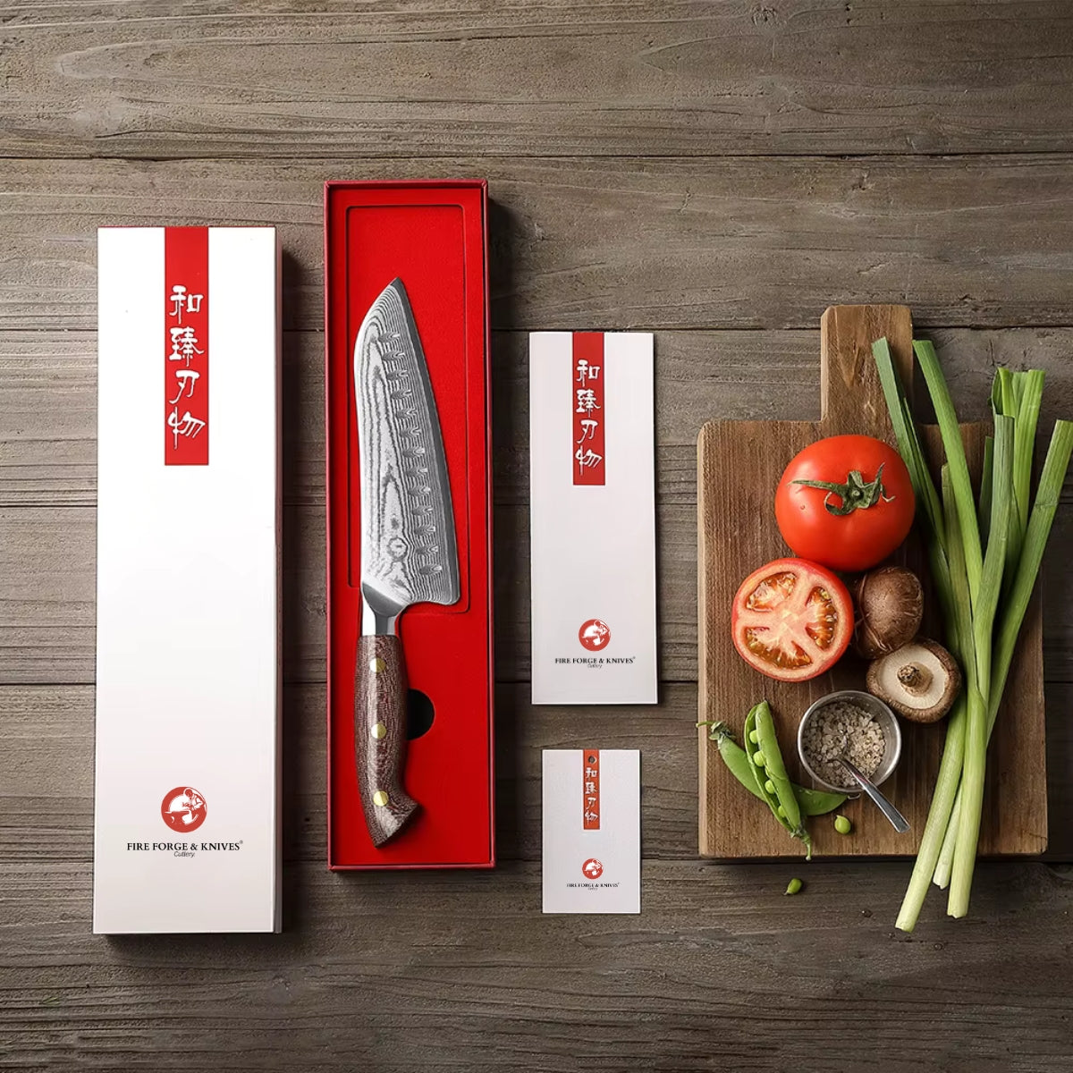 7″ Santoku Knife in 67-Layer Damascus Steel with Hand-Polished Micarta Handle