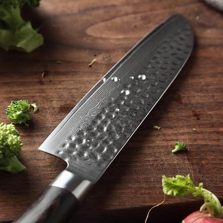 Santoku Knife — 10Cr15 Stainless Damascus Steel | Controlled Handling