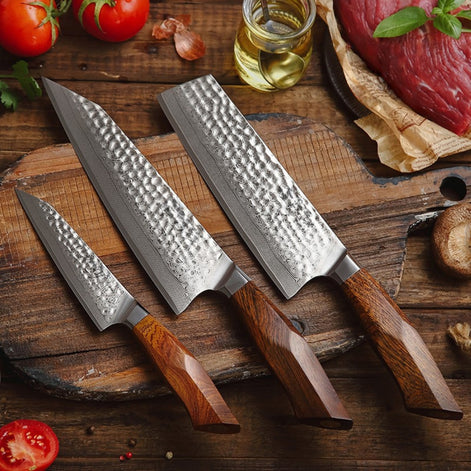 Damascus Steel Kitchen Knives Set with SRS13 Core