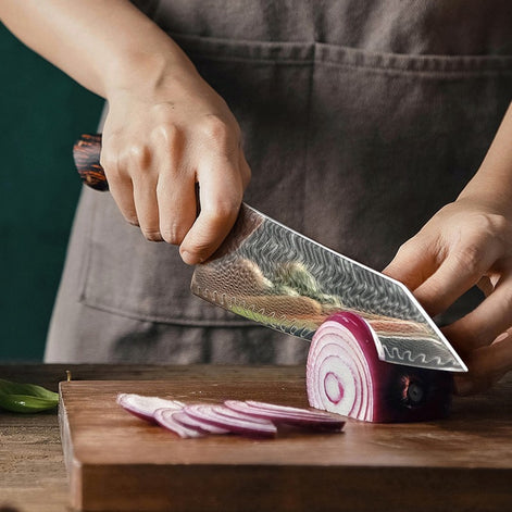 73-Layer Damascus Steel Chef’s Knife with 14Cr14MoVNb Powder Steel Core and G10 Handle