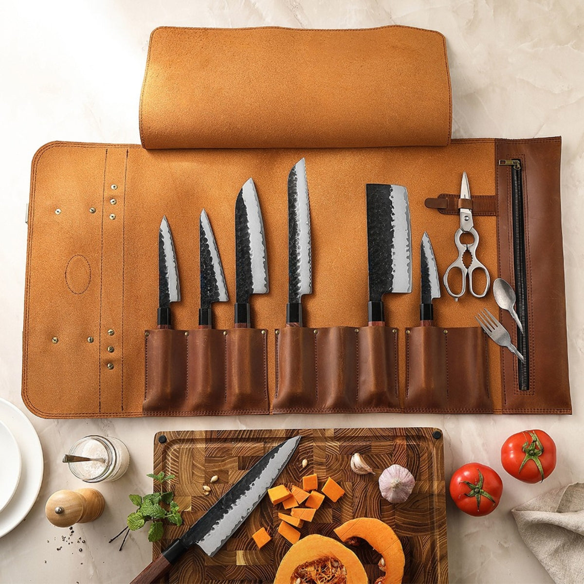 Crazy Horse Leather Knife Bag – Professional Knife Storage