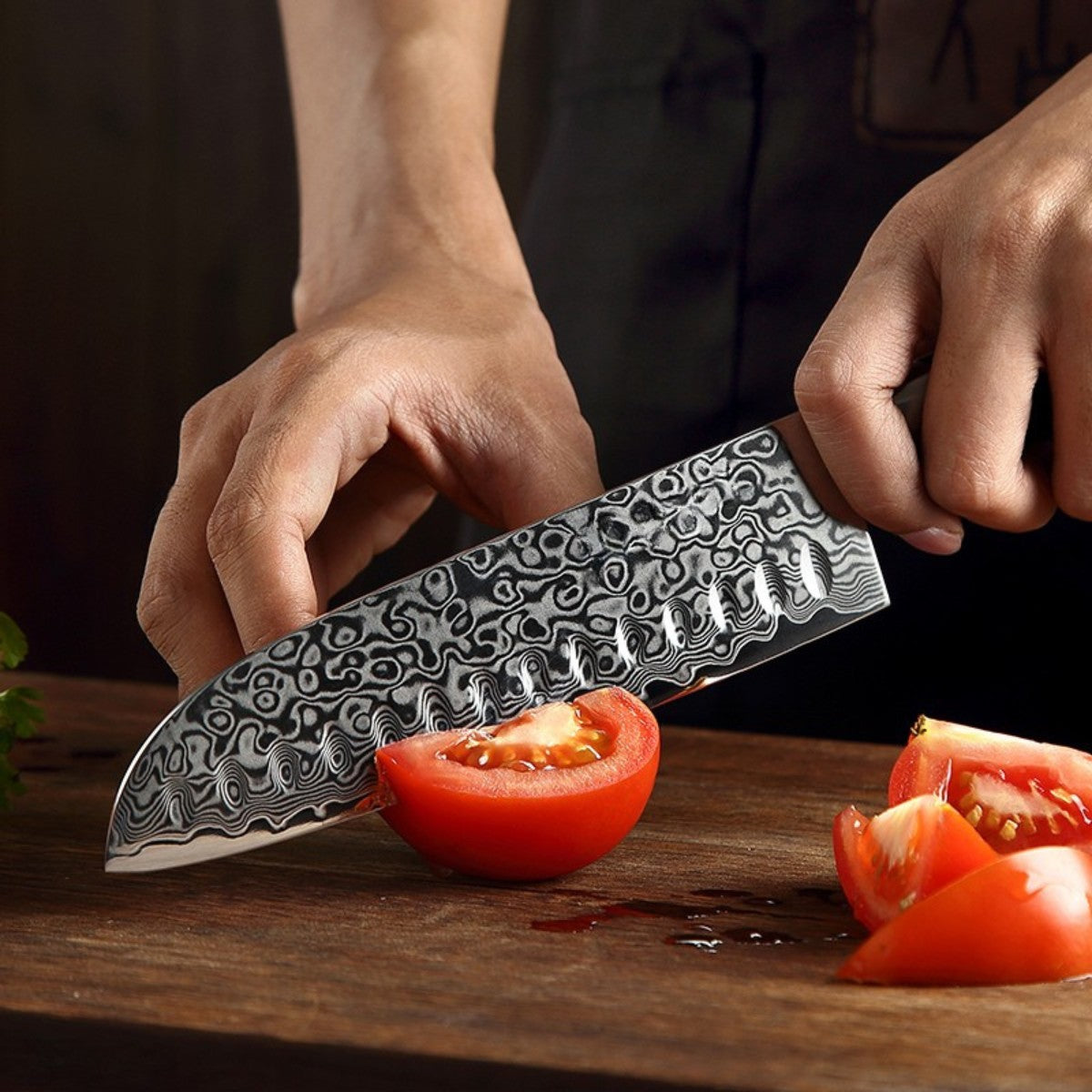 7″ Santoku Knife in 67-Layer Damascus Steel with 10Cr15CoMoV Core
