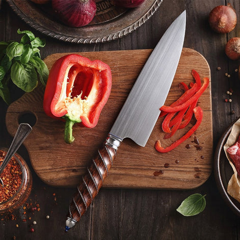 Chef’s Knife in Böhler M390 Steel with S925 Silver Inlays