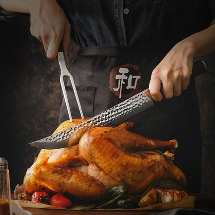 Carving Fork — Stainless Steel Construction | Controlled Meat Handling