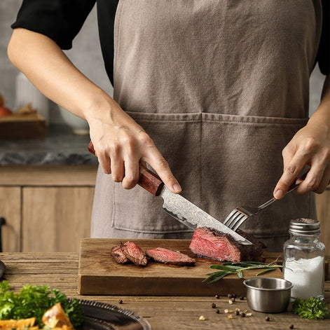 Utility Knife 5.5” in Tricolour Damascus Steel