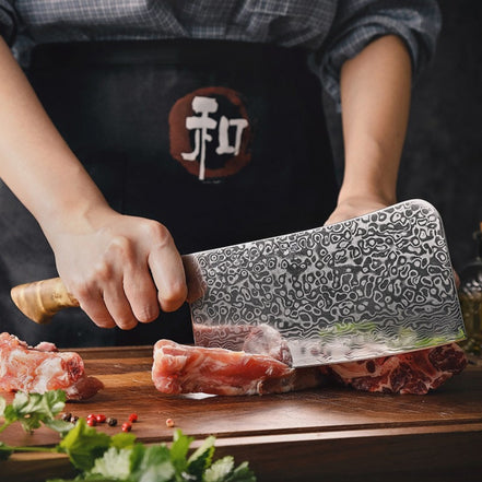 Nakiri Knife — Damascus Steel | Structured Chopping