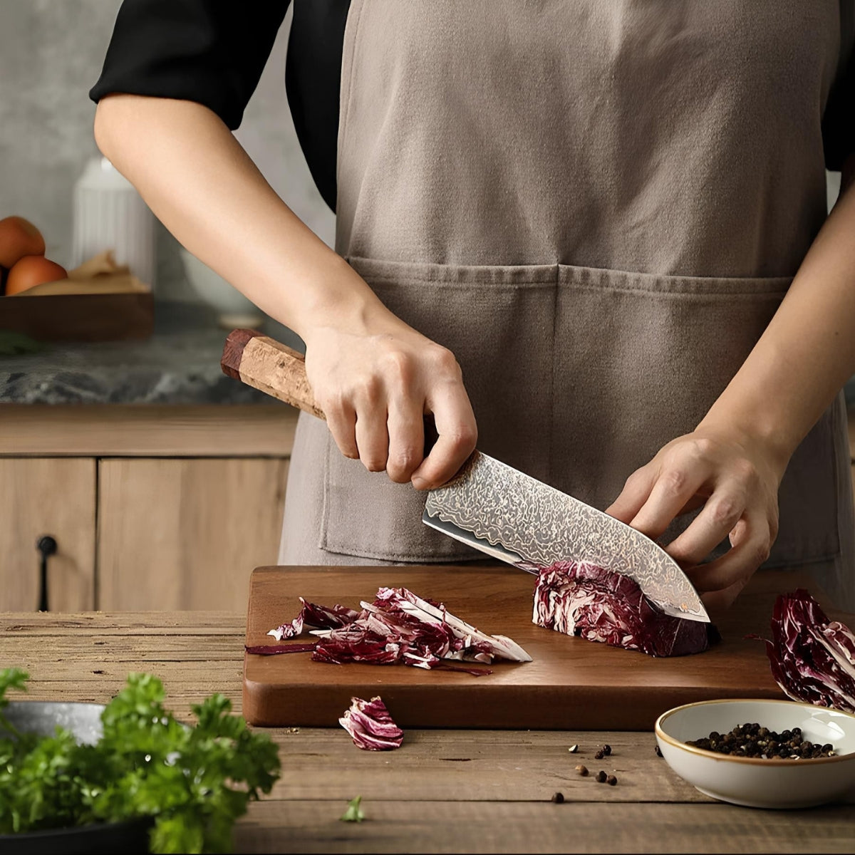 Classic Edition – Premium 37-Layer Tricolour Damascus Steel Knives Set