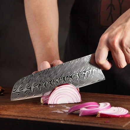 Three-Knife Set — Damascus Construction | Structured Kitchen Workflow