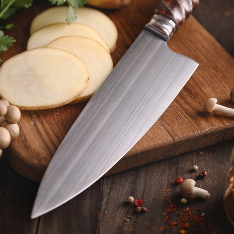 Chef’s Knife in Böhler M390 Steel with S925 Silver Inlays