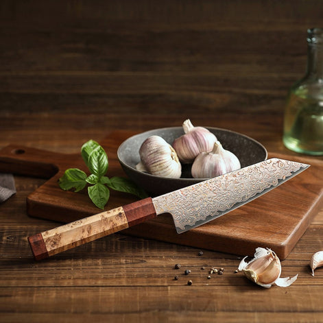 6.5″ Bunka Knife in 37-Layer Tricolour Damascus Steel