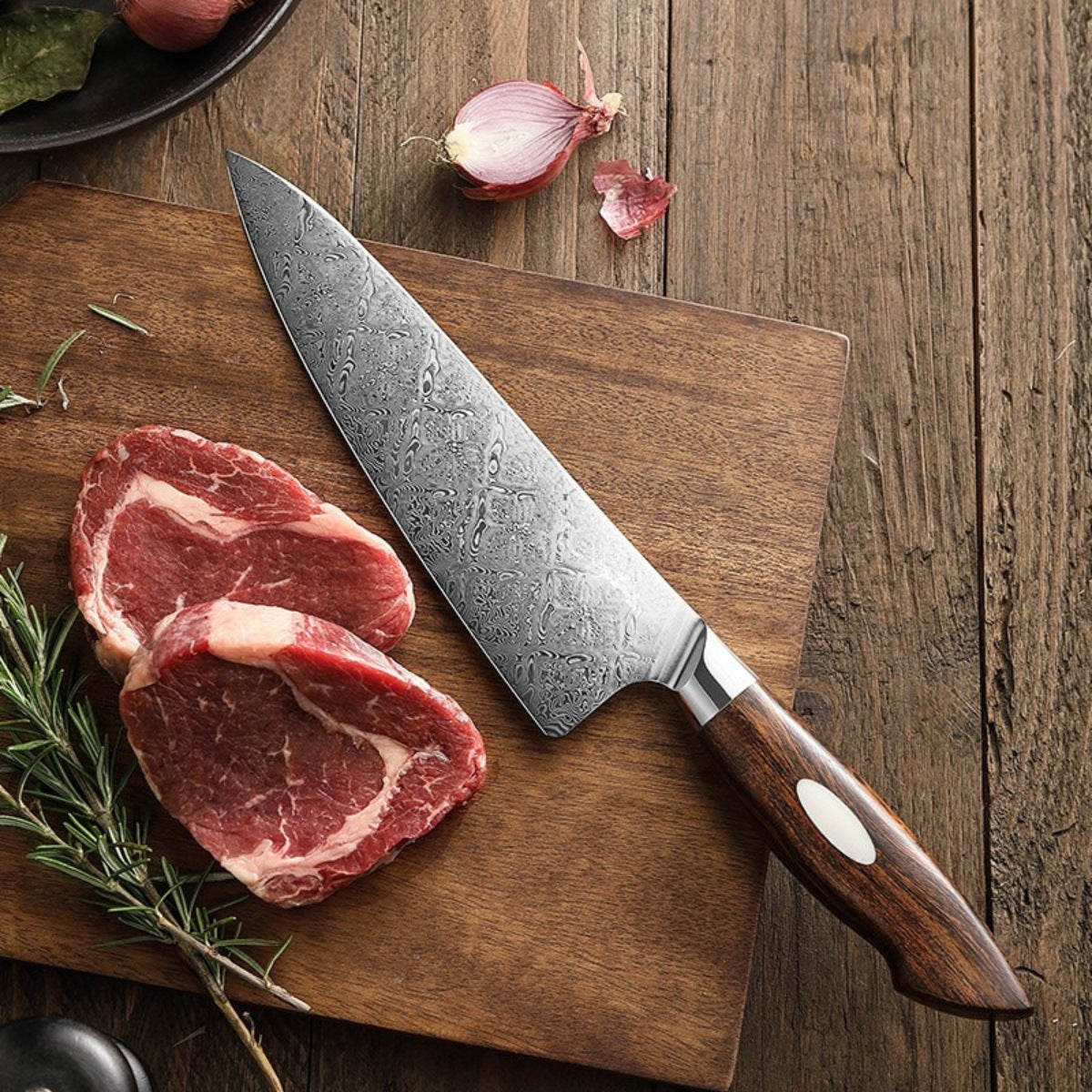 Chef’s Knife in 110-Layer Damascus Steel with Desert Ironwood Handle