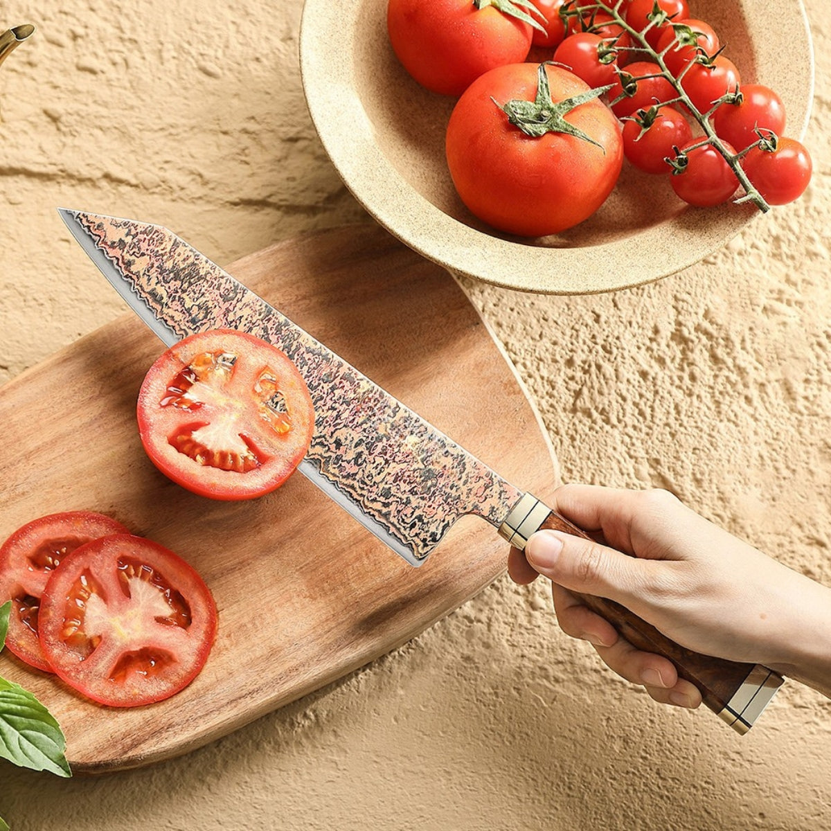 Ji Series Bunka Knife – Tricolor Damascus Steel