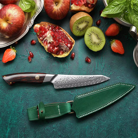 Utility Knife 5" — Multi-Layer Damascus | Precision Prep Tasks