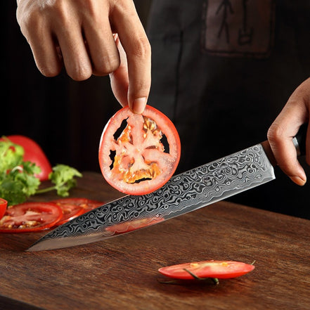 Carving Knife — 10Cr15 Stainless Damascus Steel | Long Slice Control