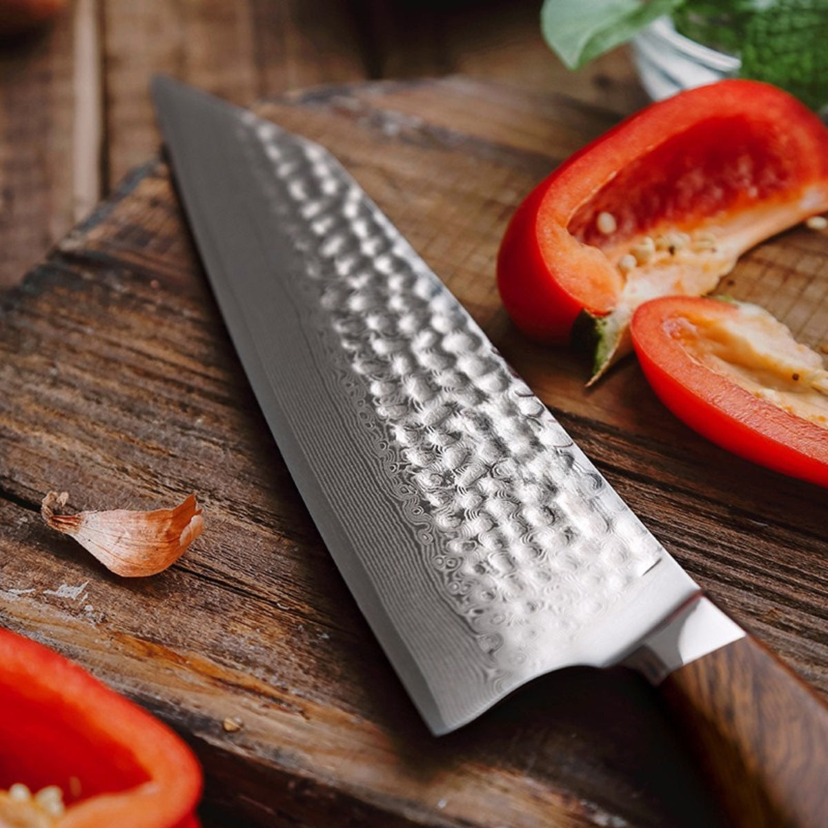 Chef’s Knife in Damascus Steel with 49 Layers and Desert Ironwood Handle