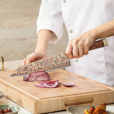 Ji Series Bunka Knife – Tricolor Damascus Steel