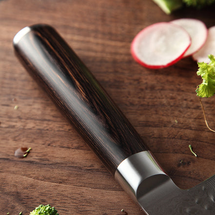 Santoku Knife — 10Cr15 Stainless Damascus Steel | Controlled Handling