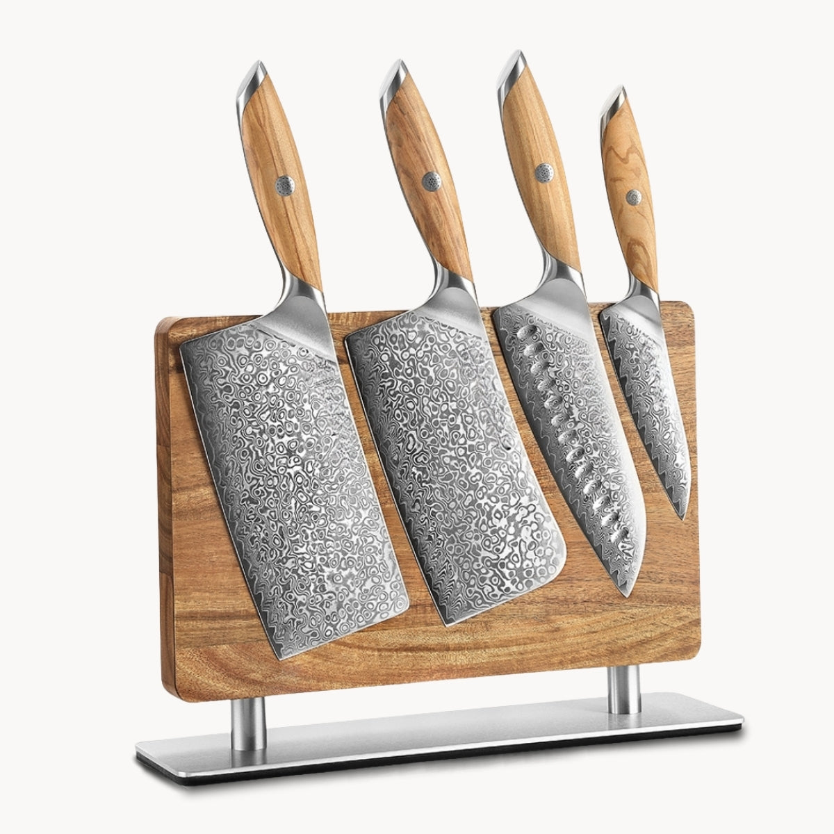 Magnetic Knife Rack — Walnut Wood Construction | Dual-Sided Blade Storage