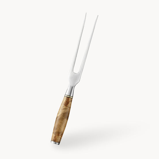 Forged Carving Fork in 430 Stainless Steel with Sycamore Wood Handle