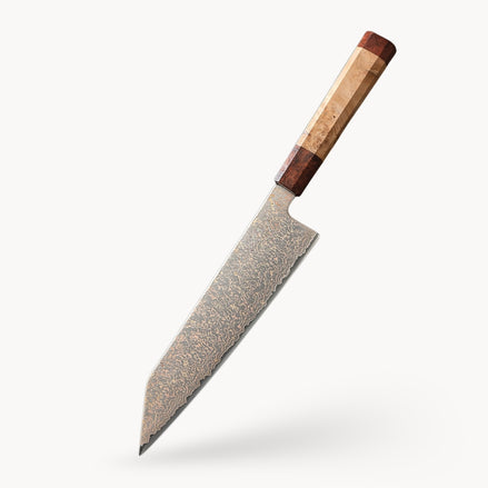 Bunka Knife 8.3″ in Tricolour Damascus Steel – 37 Layers