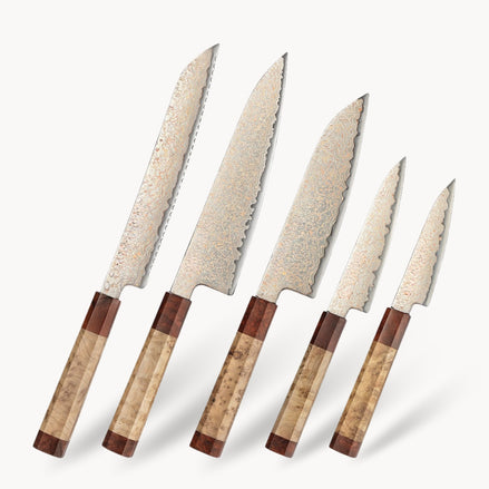 Classic Edition – Premium 37-Layer Tricolour Damascus Steel Knives Set