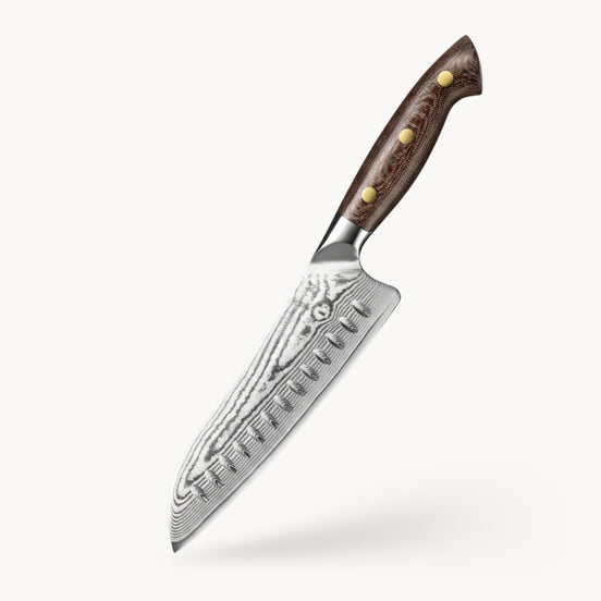 7.3″ Santoku Knife in 67-Layer Damascus Steel with Micarta Handle