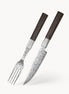 Roast Carving Instrument Set — 67-Layer Laminated Damascus | Ebony Edition