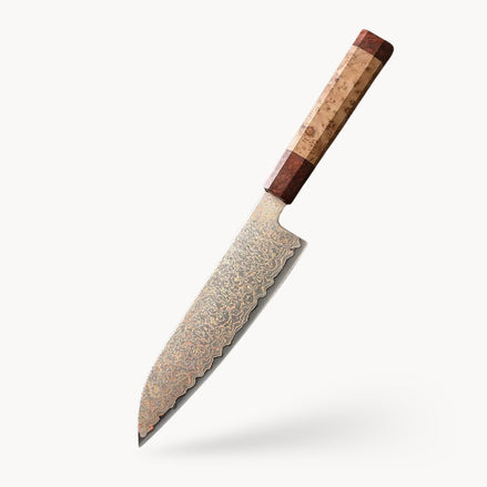 7.2″ Santoku Knife in Tricolor Damascus Steel