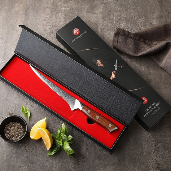 7″ Filleting Knife in 67-Layer Damascus Steel with Premium Rosewood Handle