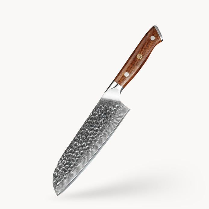 7'' Santoku Knife in 67-Layer Damascus Steel with Desert Ironwood Handle