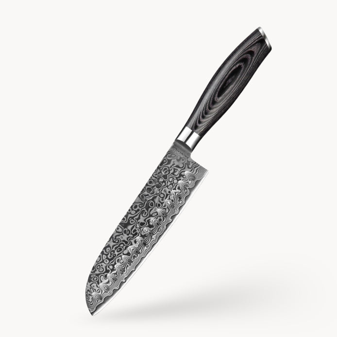 7″ Santoku Knife in 67-Layer Damascus Steel with 10Cr15CoMoV Core