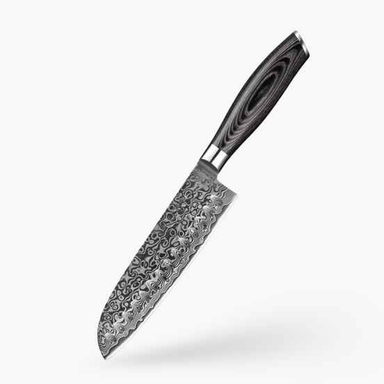 7″ Santoku Knife in 67-Layer Damascus Steel with 10Cr15CoMoV Core