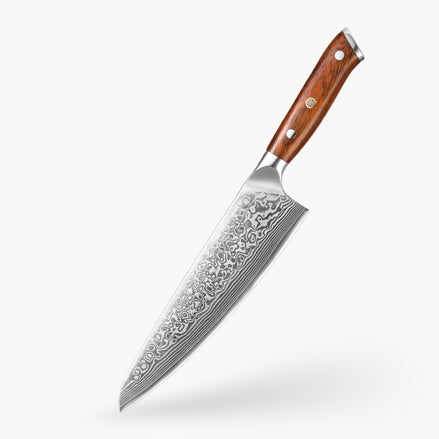 Chef Knife in 67-Layer Damascus Steel with Premium Rosewood Handle